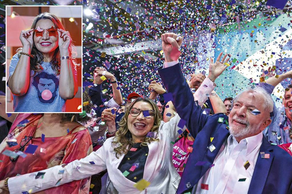 JANJA-LULA-LANCAMENTO-PRE-CANDIDATURA-1.jpg SRA. LULA - Janja: discurso, juras de amor, beijos e anúncio em público de que vai se casar com o ex-presidente na próxima semana -