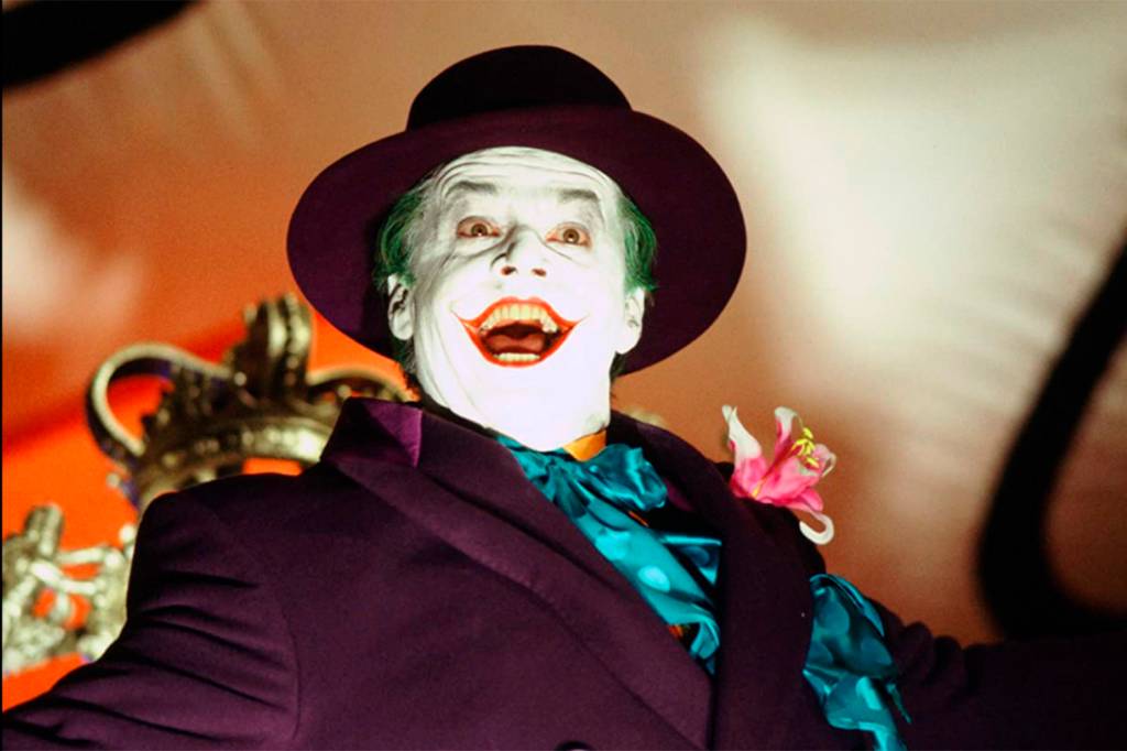 corin Jack Nicholson como o Coringa em 'Batman' (1989) -