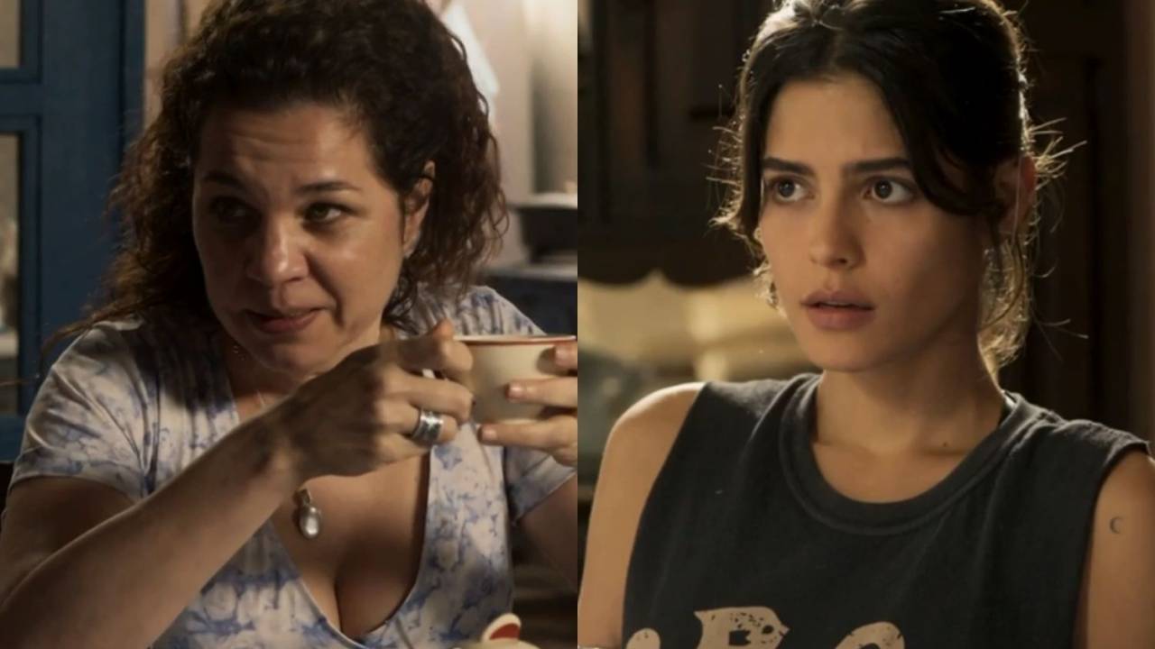 Maria Bruaca (Isabel Teixeira) e Guta (Julia Dalavia)