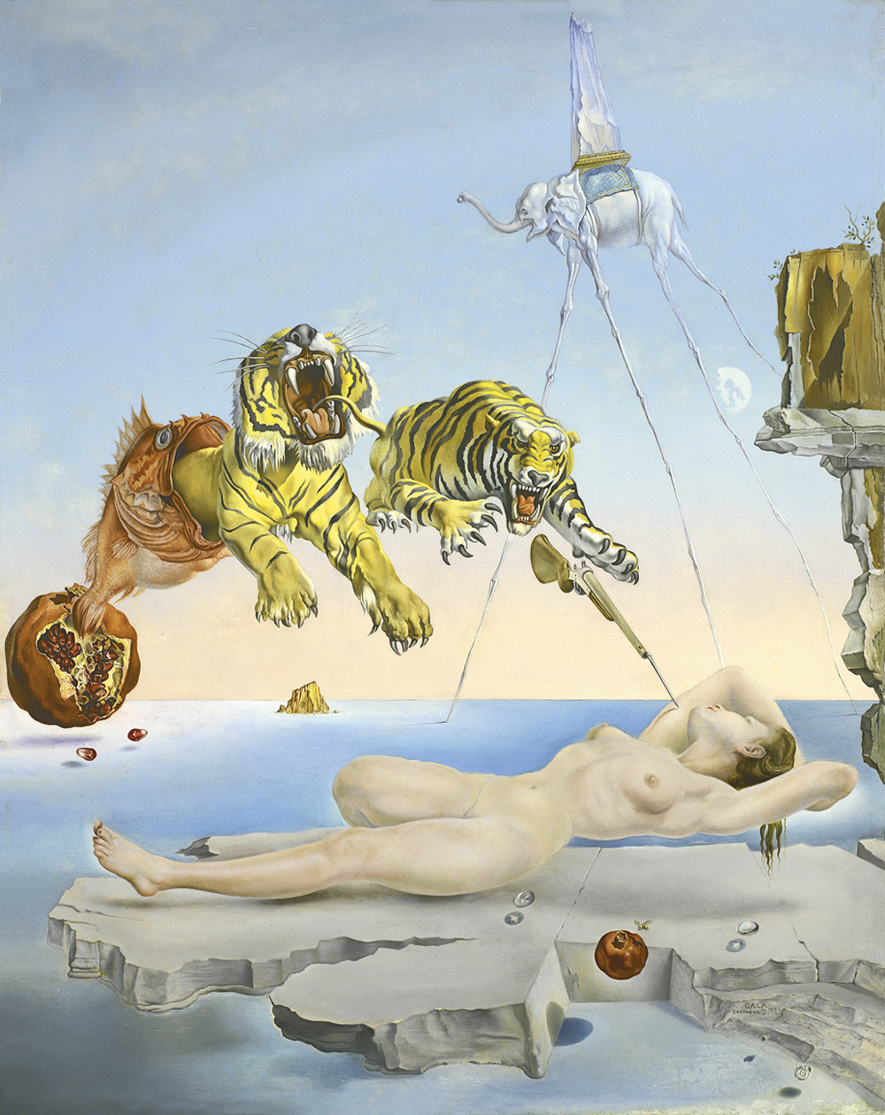 Dream-Caused-by-the-Flight-of-a-Bee-around-a-Pomegranate-a-Second-before-Waking,-Dali.jpg RECONHECIDA - Gala Dalí em obra do marido: a queridinha dos surrealistas -
