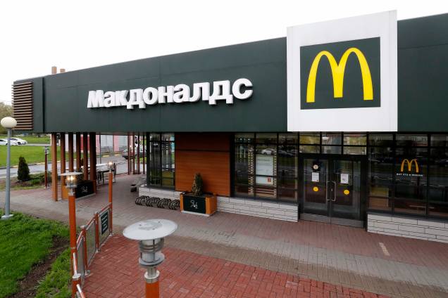 16/05/2022.- Restaurante McDonald's fechado em St. Petersburgo, Rússia, após sansões comerciais ao governo russo. 16/05/2022.- Restaurante McDonald's fechado em St. Petersburgo, Rússia, após sansões comerciais ao governo russo.