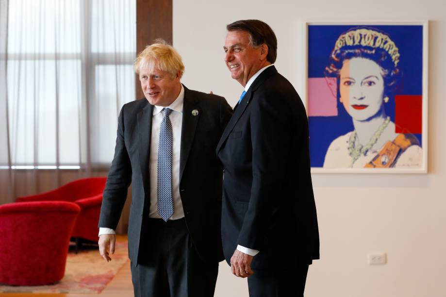 Presidente da República Jair Bolsonaro, acompanhado do Primeiro Ministro do Reino Unido, Boris Johnson,em Nova York- EUA, 20/09/2021.