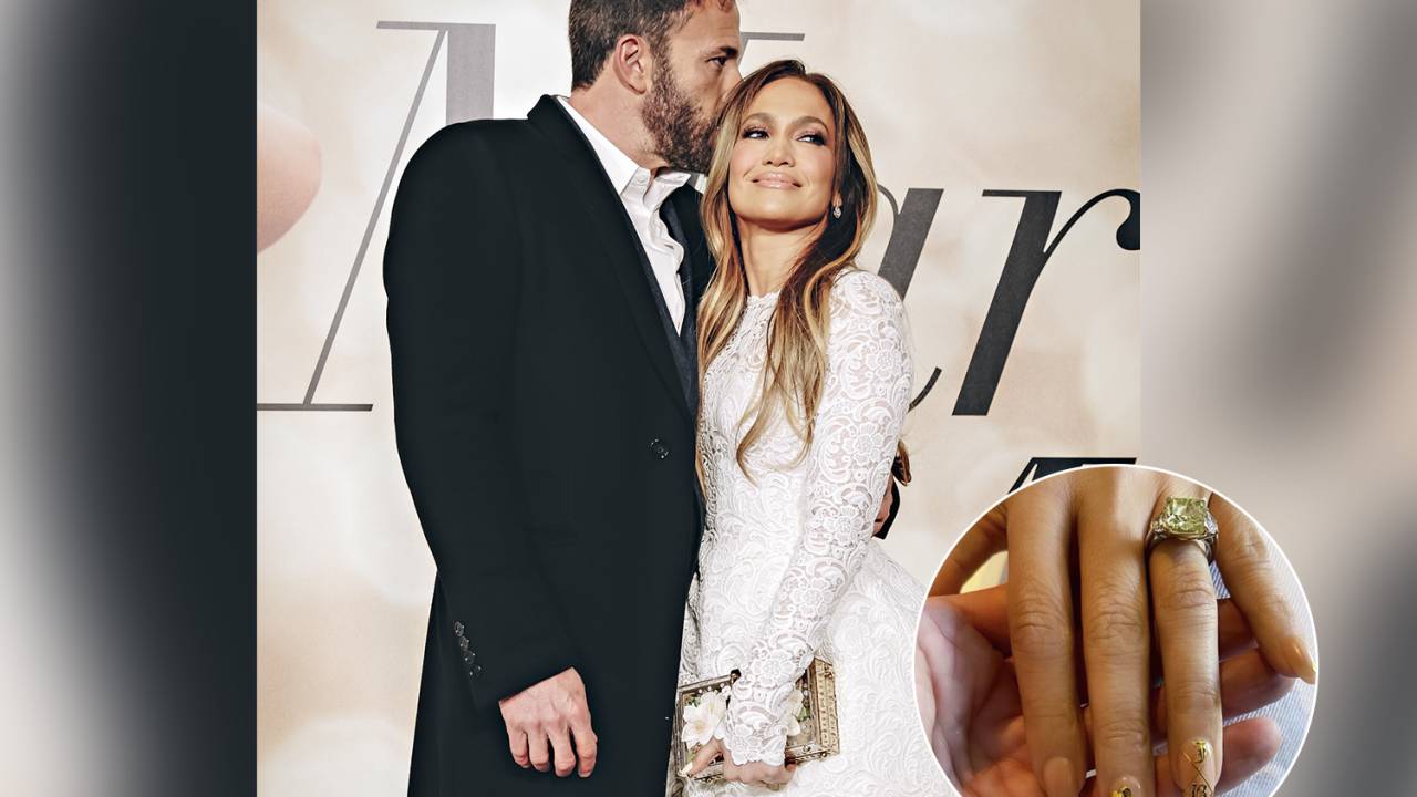 UNIÃO - JLo: o anel de noivado de 8,5 quilates e as iniciais dela e do noivo, o ator Ben Affleck -