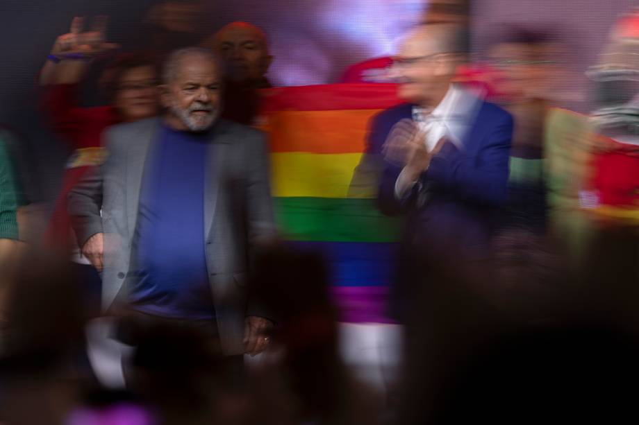 Lula e Geraldo Alckmin, participam no ato "Vamos juntos pelo Brasil" , em Brasilia, 12/07/2022.