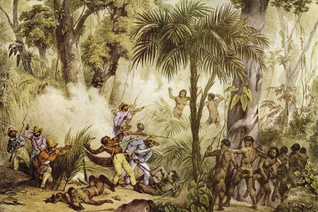 Rugendas.jpg PASSADO - Bandeirantes capturam índios, por Rugendas: trauma histórico -