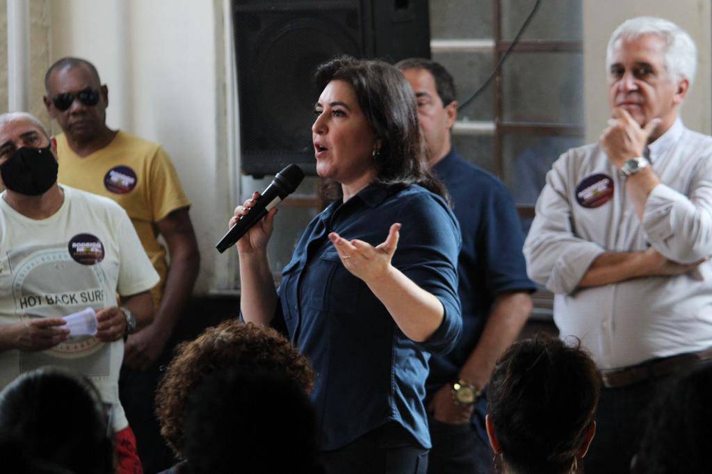 A senadora e pr&eacute;-candidata &agrave; Presid&ecirc;ncia Simone Tebet pelo MDB, na Caminhada da Esperan&ccedil;a ao Rio, Niter&oacute;i e S&atilde;o Gon&ccedil;alo, no Rio de Janeiro, 25/6/2022.