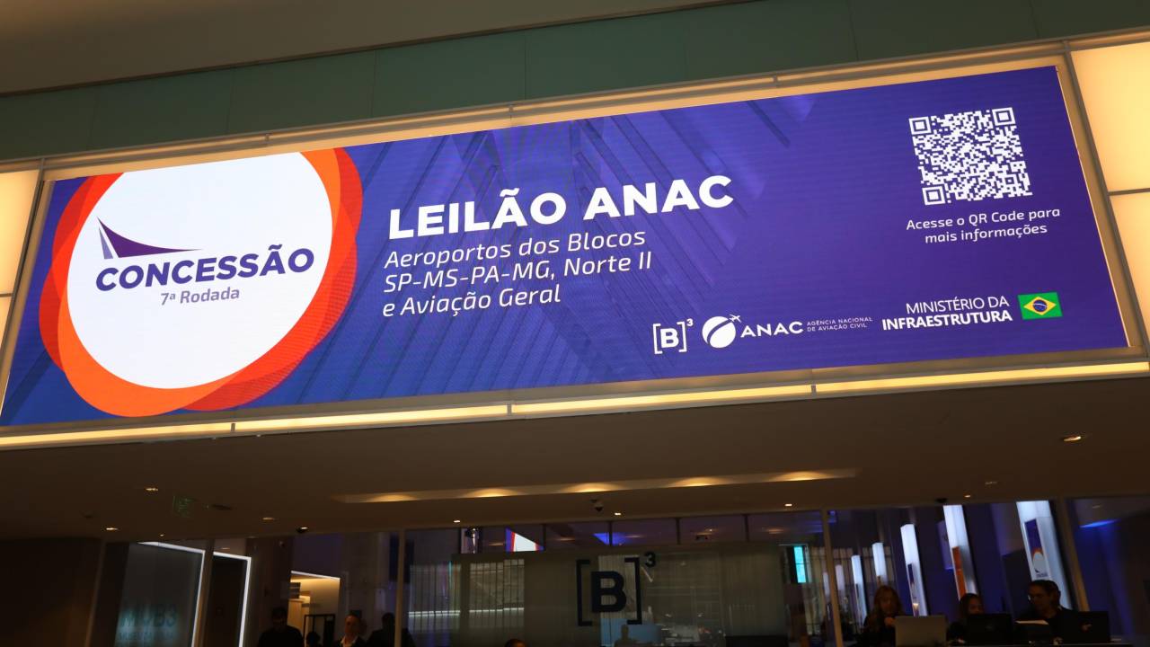 Vista de Painel da B3 em São Paulo (SP), nesta quinta-feira (18), onde se realizará o leilão de Congonhas nesta tarde junto com outro aeroporto. Renato S. Cerqueira/Futura Press