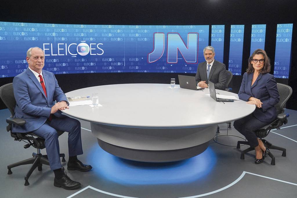 CIRO-GOMES-ENTREVISTA-JORNAL-NACIONAL-2022-091.jpg RECALL - Ciro: em terceiro lugar nas pesquisas, o pedetista terá 52 segundos -