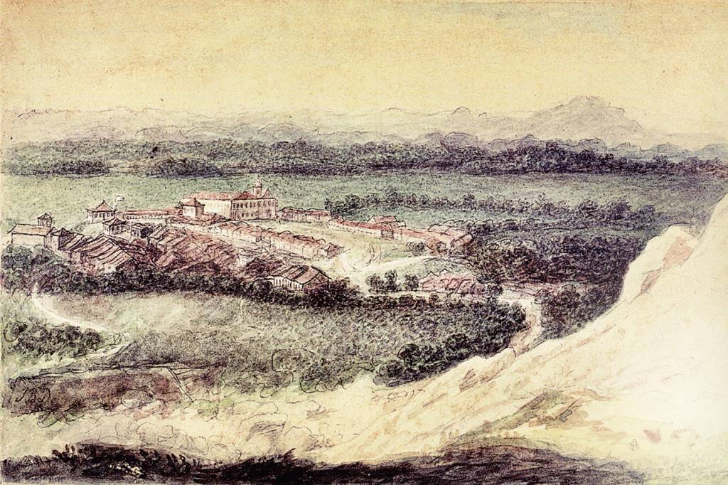 DEBRET-PALACIO-FAZENDA-DE-SANTA-CRUZ.jpg SANTA CRUZ - Na fazenda que servira aos jesuítas: bom humor -
