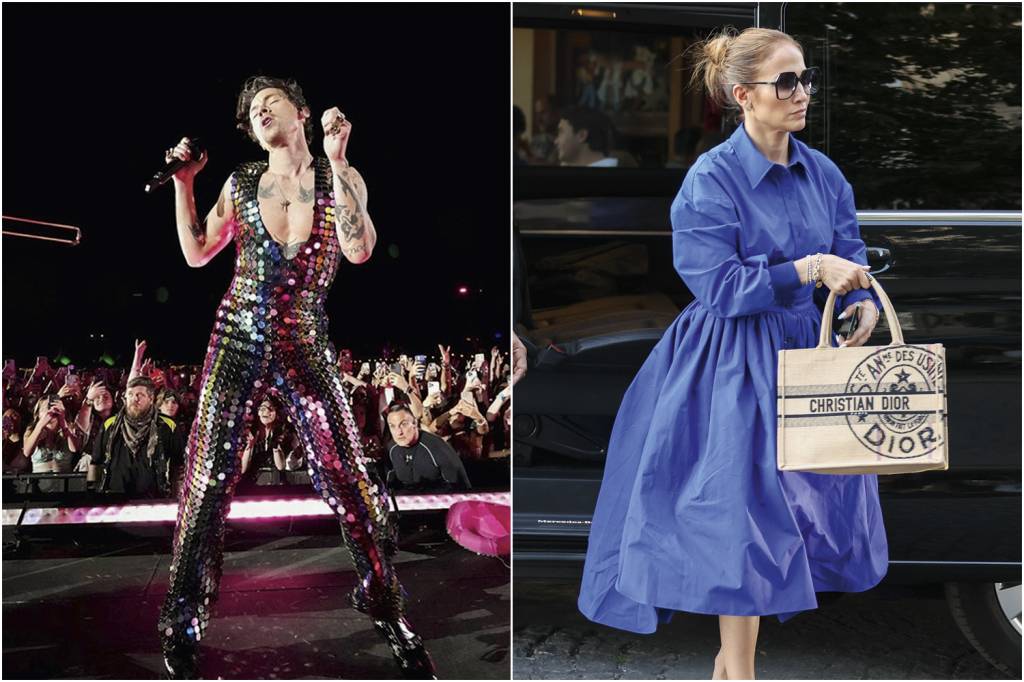 Harry-Styles—Coachella-2022-01.jpg NO PALCO E NA RUA - Elegância de Harry Styles e Jennifer Lopez: preferência por peças que facilitem os movimentos -