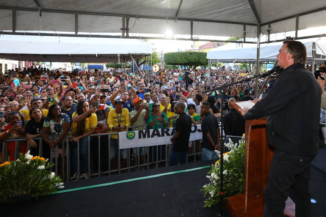 O presidente da República e candidato `a reeleição Jair Bolsonaro, durante a cerimônia de Inauguração da Restauração do Casarão da Filarmônica Terpsícore Popular Maragogipe - BA, 01/07/2022. O presidente da República e candidato `a reeleição Jair Bolsonaro, durante a cerimônia de Inauguração da Restauração do Casarão da Filarmônica Terpsícore Popular Maragogipe - BA, 01/07/2022.