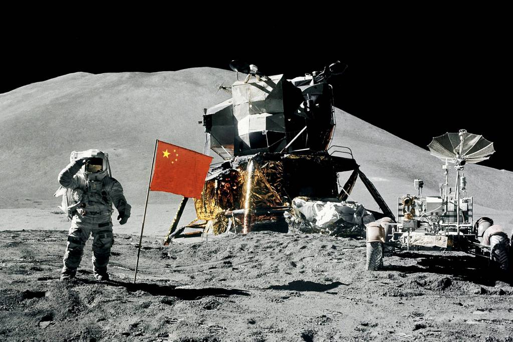 Alamy RIVAIS - Bandeira chinesa no lugar da americana: o solo lunar virou obsessão -