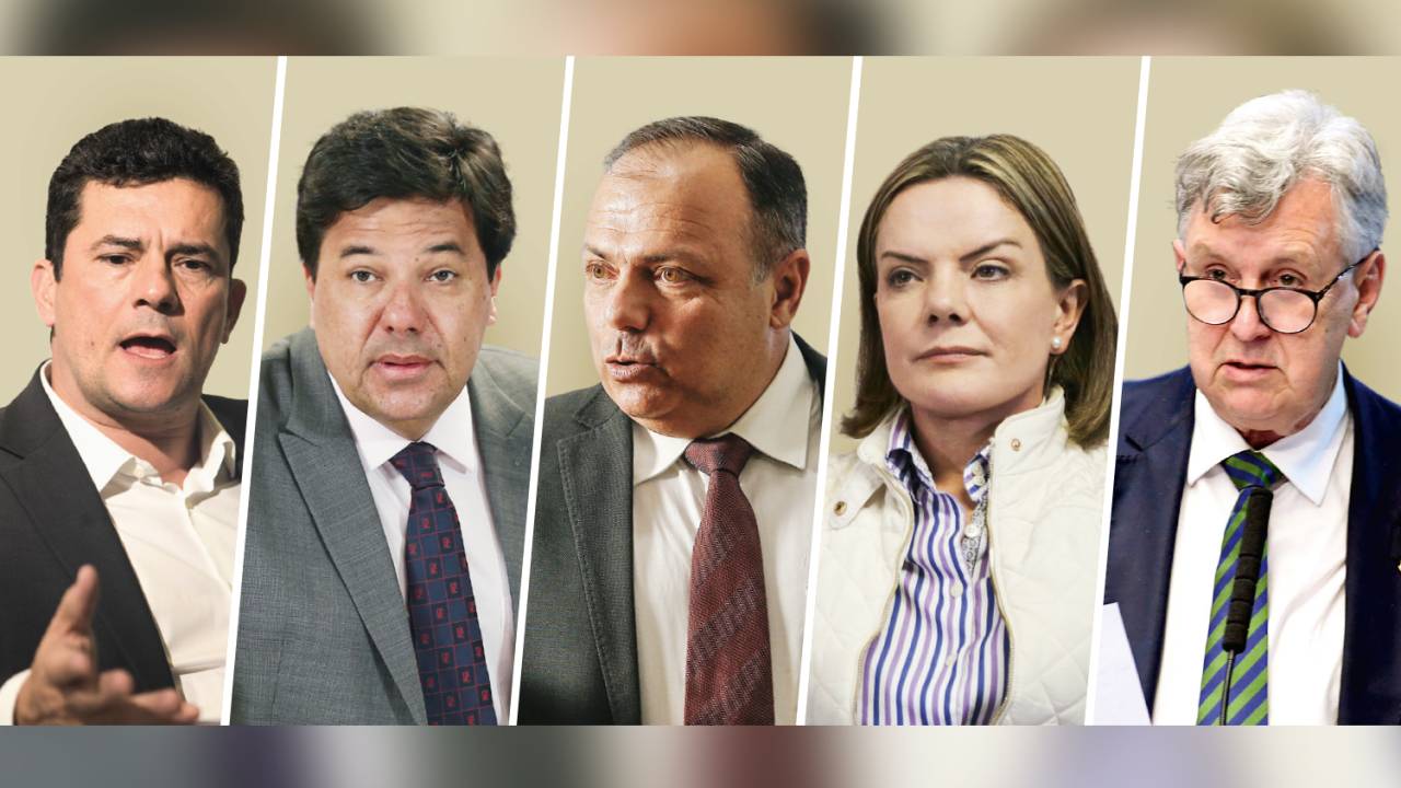 UNANIMIDADE - Sergio Moro, Mendonça, Pazuello, Gleisi e Heinze: queixas de falta de dinheiro para as suas campanhas -