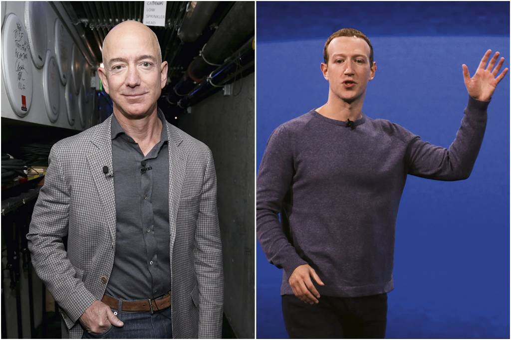 GettyImages-1052207348.jpg LATIFUNDIÁRIOS - Os “estrangeiros”: Bezos comprou mansão, enquanto Mark Zuckerberg (à dir.) expande os seus domínios -