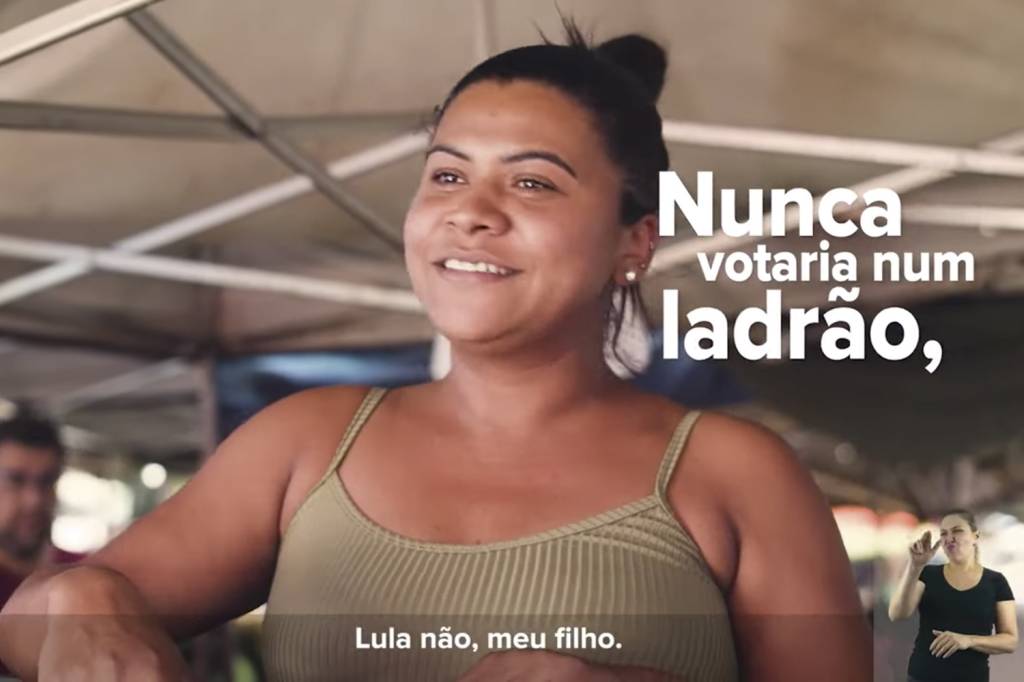 LULA-LADRÃO-CAMPANHA-JAIR-BOLSONARO-TV-2022-768.png ATAQUE - Propaganda de Bolsonaro: petista é chamado de “ladrão”, “quadrilheiro”, “ex-presidiário” e “descondenado” -