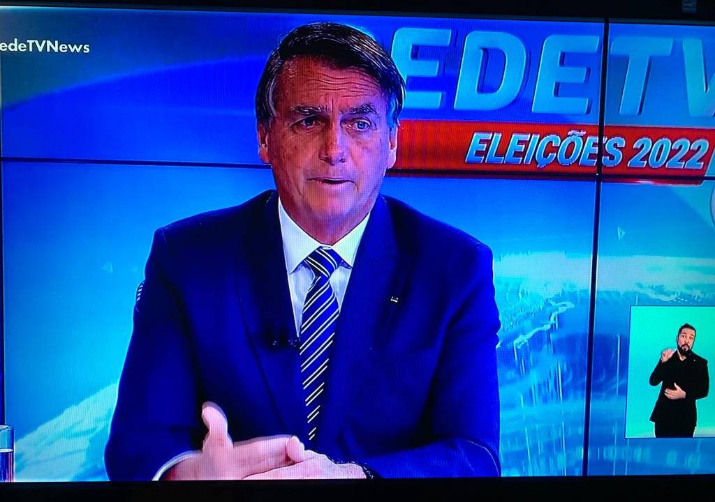 Bolsonaro no telejornal ‘RedeTV News’ -