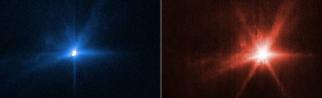 dart hubble james webb Impacto da espaçonave no asteroide Dimorphos visto pelo Hubble e pelo James Webb -