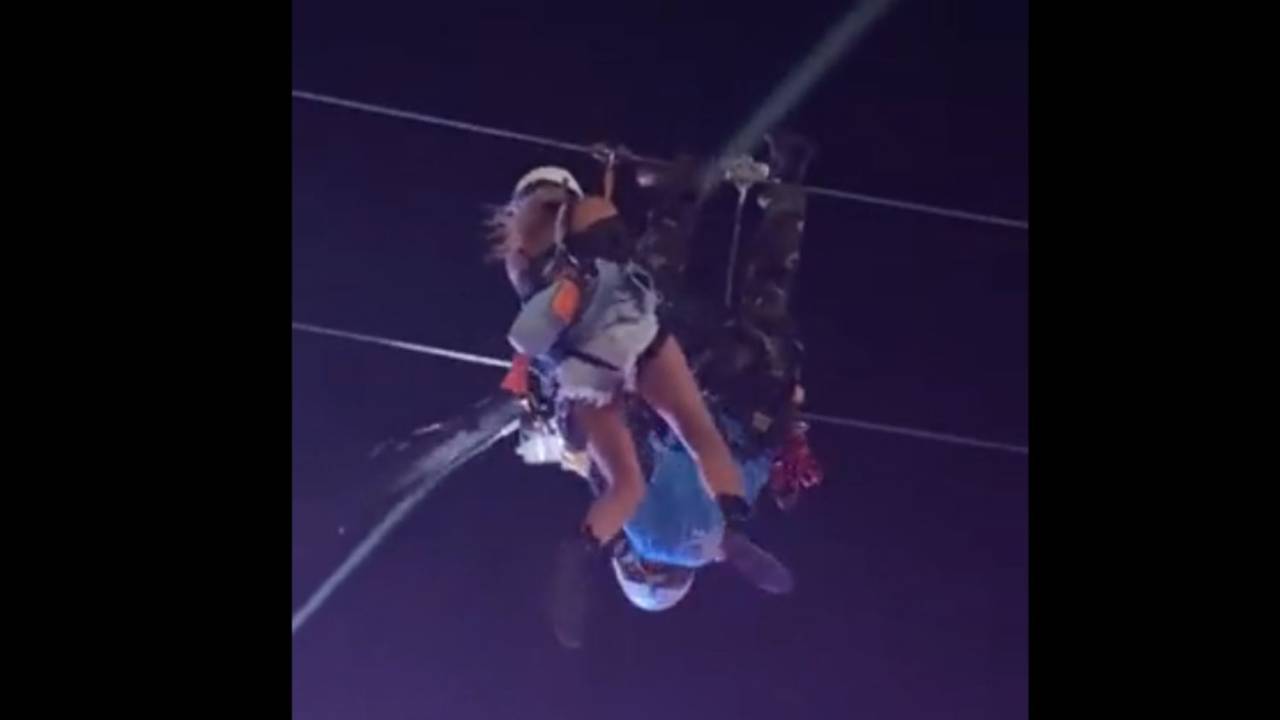 Mulher precisou ser resgatada de tirolesa durante o Rock in Rio