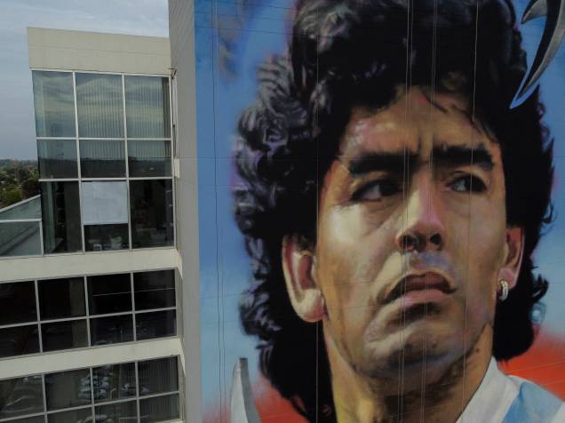 Mural de Maradona feito pelo artista Maxi Bagnasco - Mural de Maradona feito pelo artista Maxi Bagnasco -
