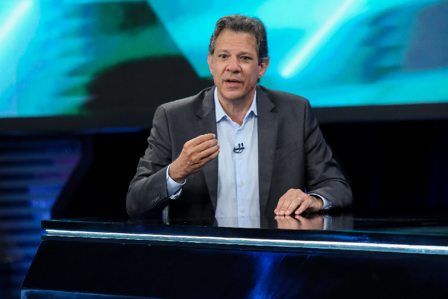 Fernando Haddad, candidato do PT ao governo de São Paulo, durante sabatina VEJA e outros veículos de comunicação antes do segundo turno - 14/10/2022 -