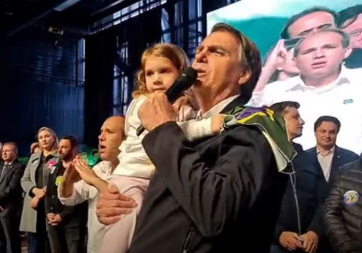 Bolsonaro em discurso em Balneário Camboriú (SC)