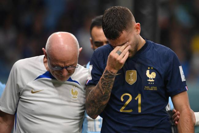 FBL-WC-2022-MATCH05-FRA-AUS Lesão no joelho tirou Lucas Hernandez do Mundial -