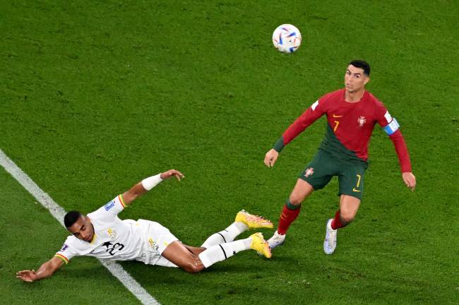 FBL-WC-2022-MATCH15-POR-GHA Cristiano Ronaldo abriu o placar para os portugueses -