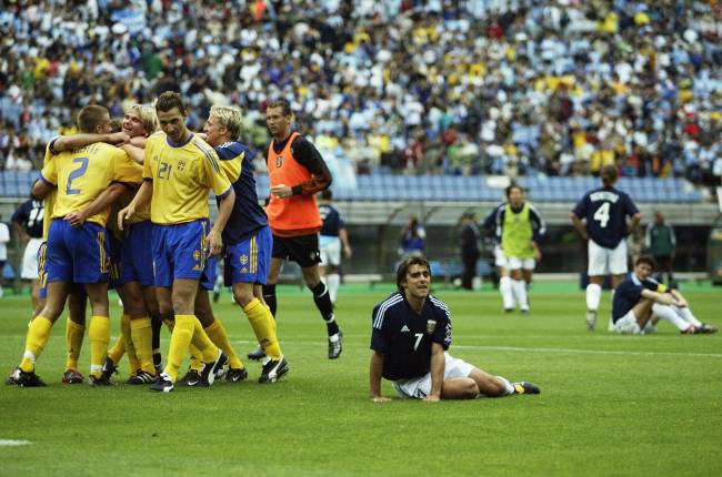 Argentino Claudio Lopez sofre diante da classificação sueca em 2002 Argentino Claudio Lopez sofre diante da classificação sueca em 2002