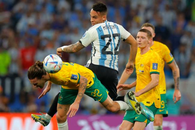 Lautaro Martínez Camisa 22 em ação contra a Austrália: três chances claras perdidas em seis minutos -
