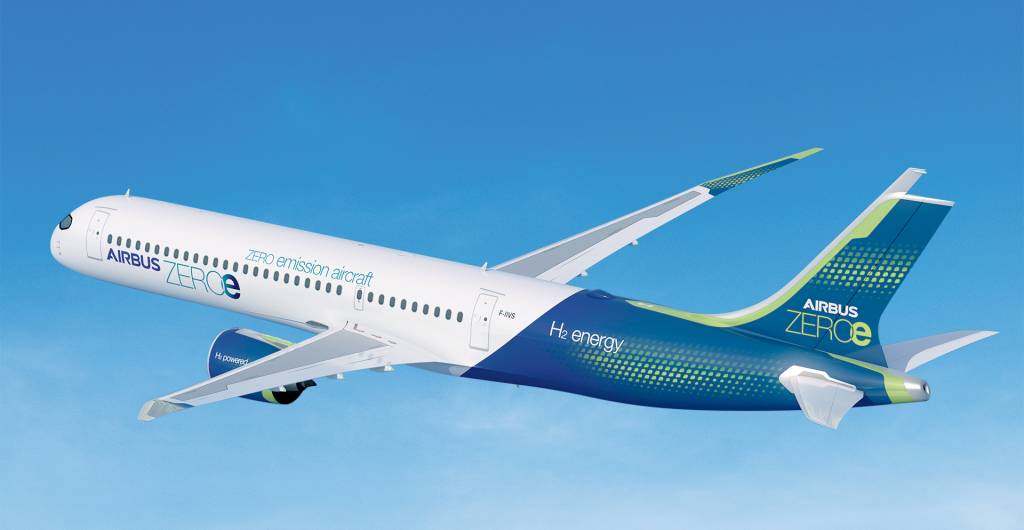 Airbus ZEROe Turbofan Concept.png SEM EMISSÕES - Airbus ZEROe: o protótipo usa turbinas movidas a hidrogênio -