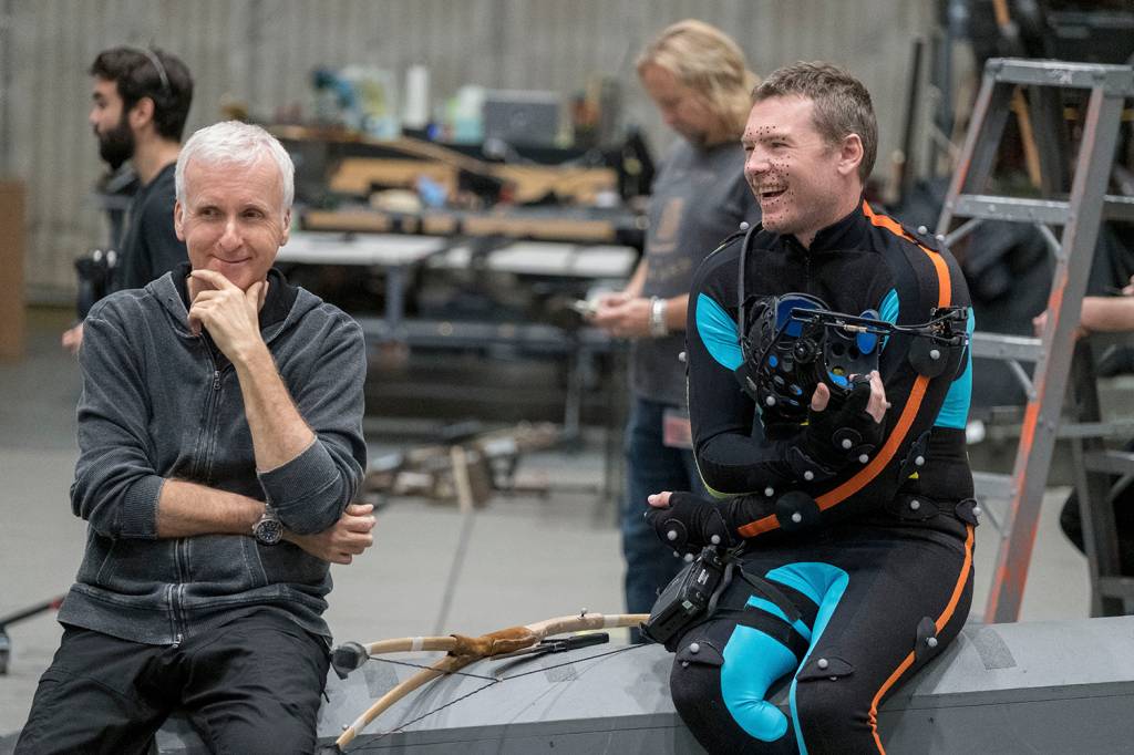 AVATAR 2 James Cameron e Sam Worthington nos bastidores de 'Avatar: O Caminho da Água' -