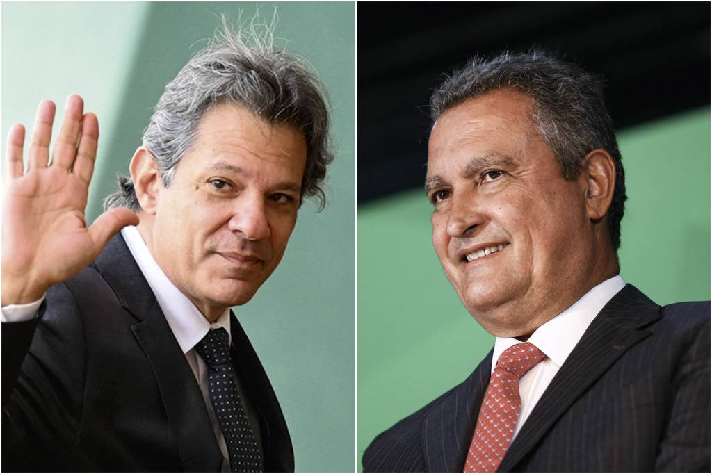 FERNANDO-HADDAD-2022-09.jpg VITRINE DE PESO - Fernando Haddad e Rui Costa: os dois petistas, não por acaso, foram alçados aos postos de maior destaque no futuro governo -