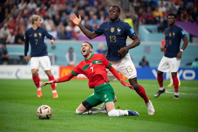 FRANÇA X MARROCOSSEMI FINAL COPA DO MUNDO FIFACATAR 202214/12/2022 Youssouf Fofana, jovem defensor francês, não sentiu a pressão na Copa -