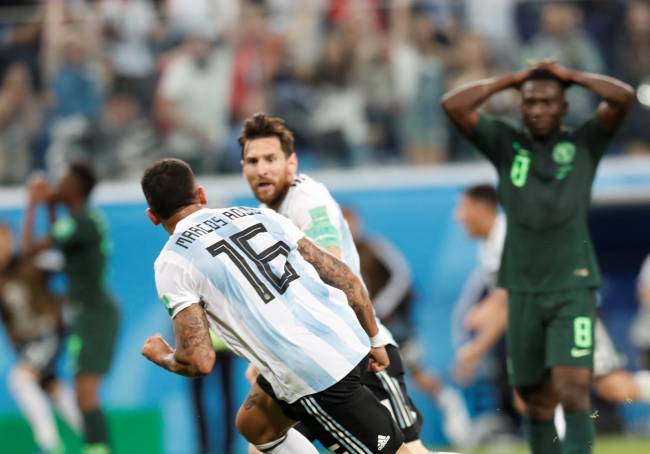 Nigeria v Argentina : Group D – 2018 FIFA World Cup Russia Messi comemora o único gol marcado por ele no Mundial de 2018 -