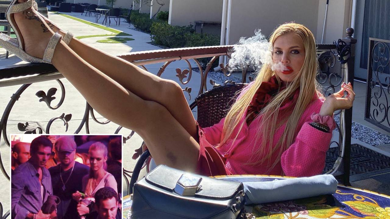 EXIBIÇÃO - Katiuscia: fotos de vida de luxo e proximidade com famosos como DiCaprio (à esq.) serviam de isca para atrair jovens para sua rede criminosa -
