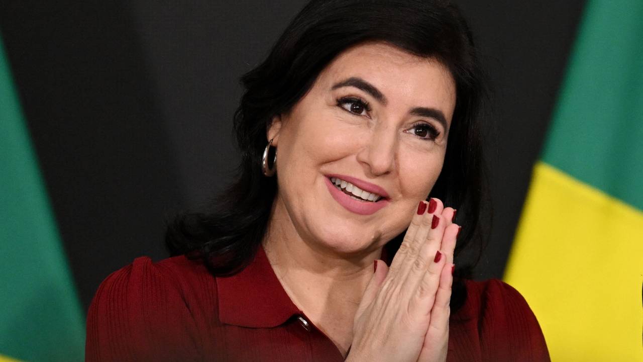 Brazilian new Planning Minister Simone Tebet gestures during her swearing-in ceremony at the Planalto Palace in Brasilia on January 5, 2023. (Photo by EVARISTO SA / AFP)