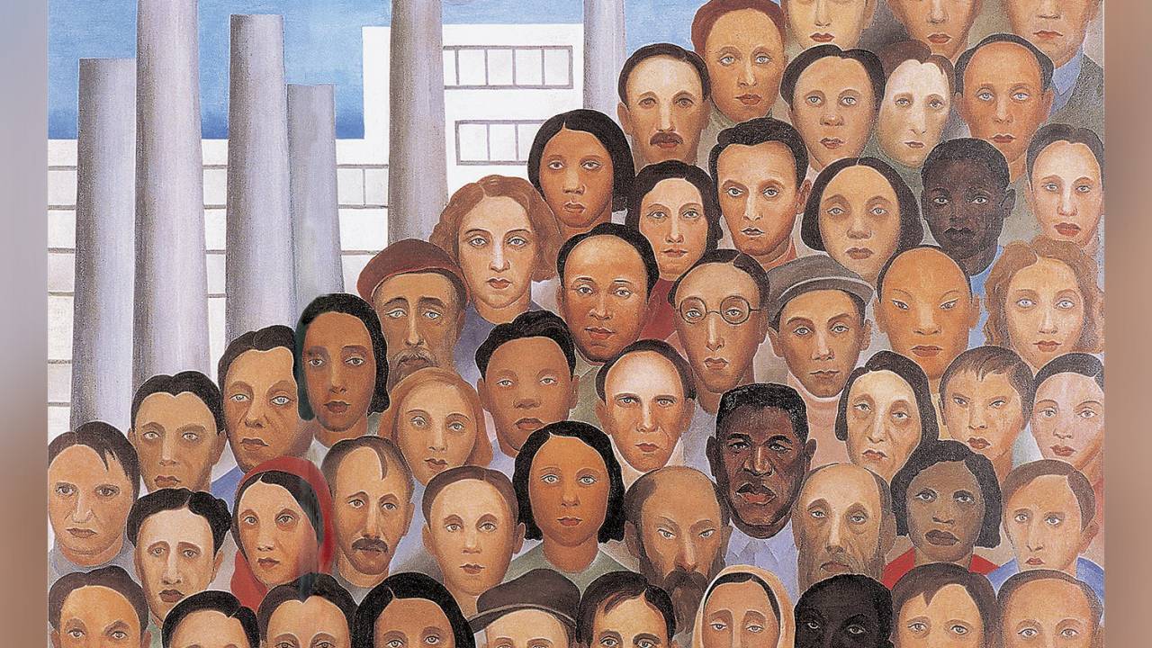 SOMOS MUITOS - Operários, quadro de Tarsila do Amaral: representação da enorme diversidade racial e cultural do país -
