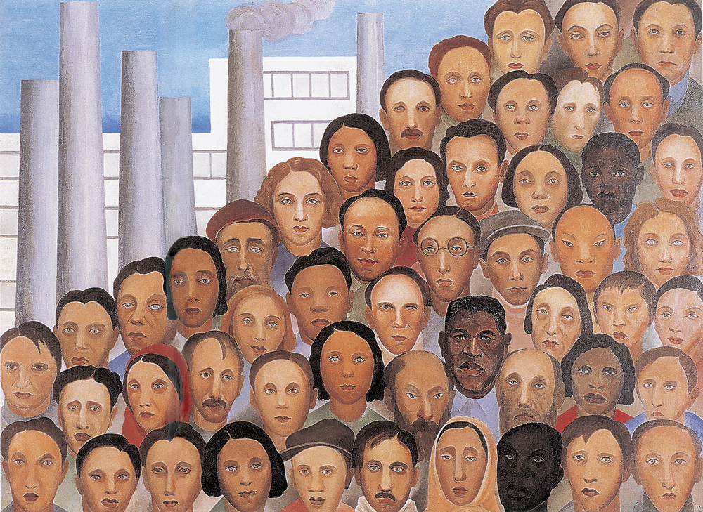 TARSILA-AMARAL_OPERARIOS.jpg2 SOMOS MUITOS - Operários, quadro de Tarsila do Amaral: representação da enorme diversidade racial e cultural do país -
