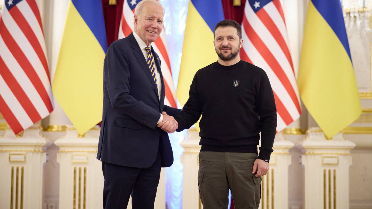 Joe Biden e Volodymyr Zelensky (20/02/2023) -