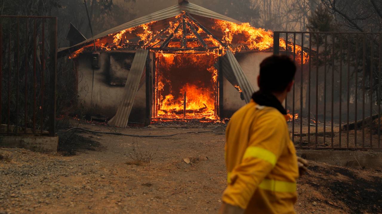 Incêndio florestal no Chile