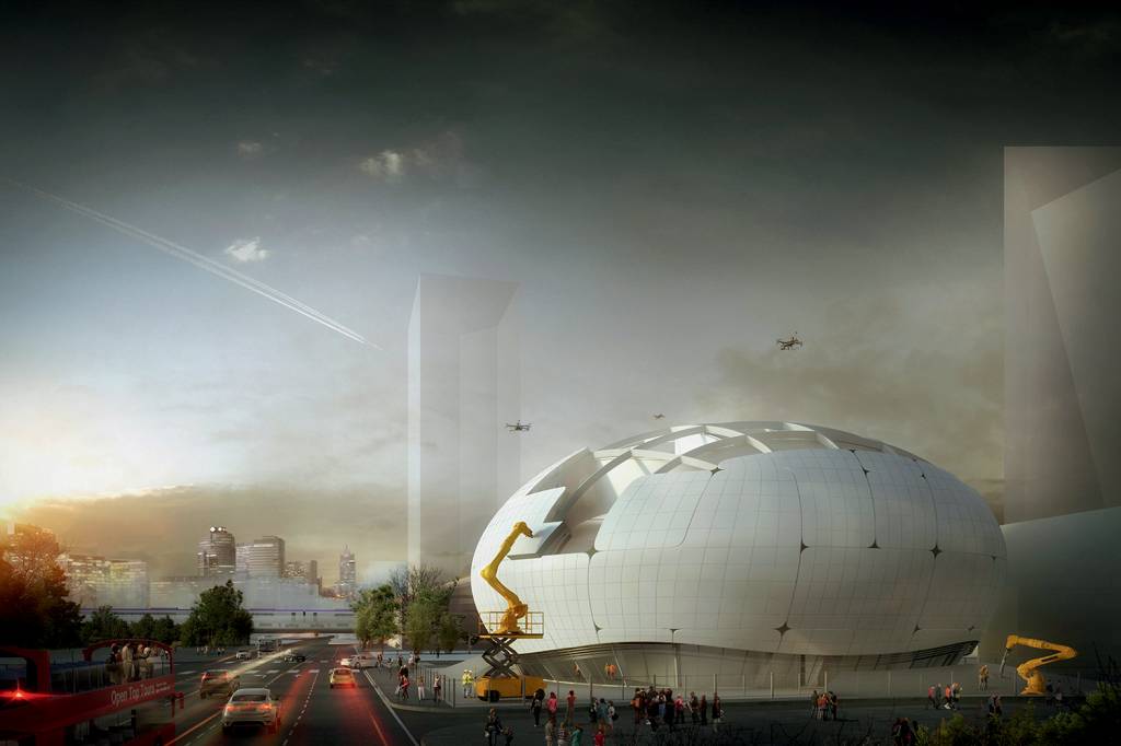 MUSEU – ROBOT AND AI MUSEUM – SEUL projeto a.jpg MUSEU ROBÔ E IA - Projetado como uma nave espacial pelo estúdio de arquitetura turco Melike Altinisik Architects, o novo museu de Seul terá exposições com robôs de vários tipos -