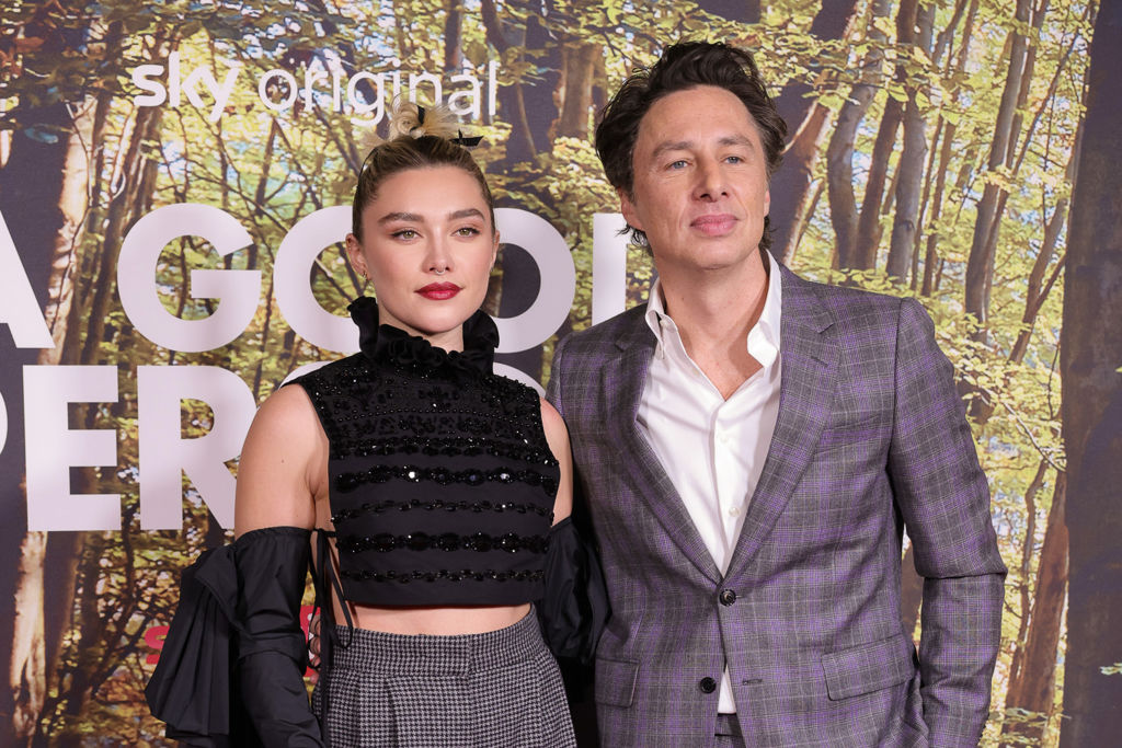 “A Good Person” – UK Premiere – VIP Arrivals Florence Pugh e Zach Braff, já separados, na premiere de 'A Good Person', estrelado por ela e dirigido por ele