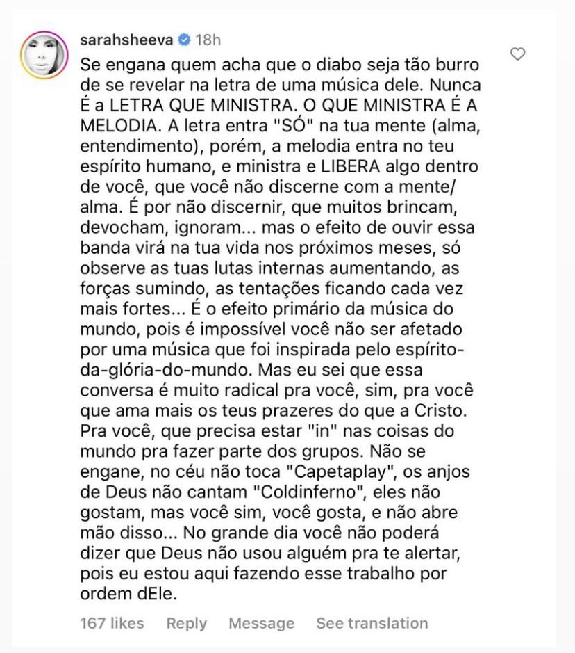 Comentário de Sarah Sheeva – Comentário de Sarah Sheeva –