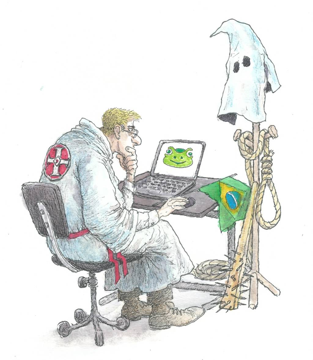 WhatsApp Image 2023-03-22 at 21.45.42 Charge de Roberto Negreiros sobre grupos de extrema-direita no Brasil