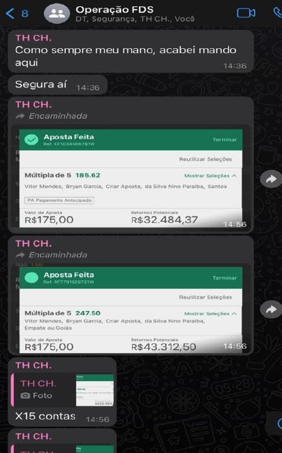 Máfia das apostas Máfia das apostas: conversas