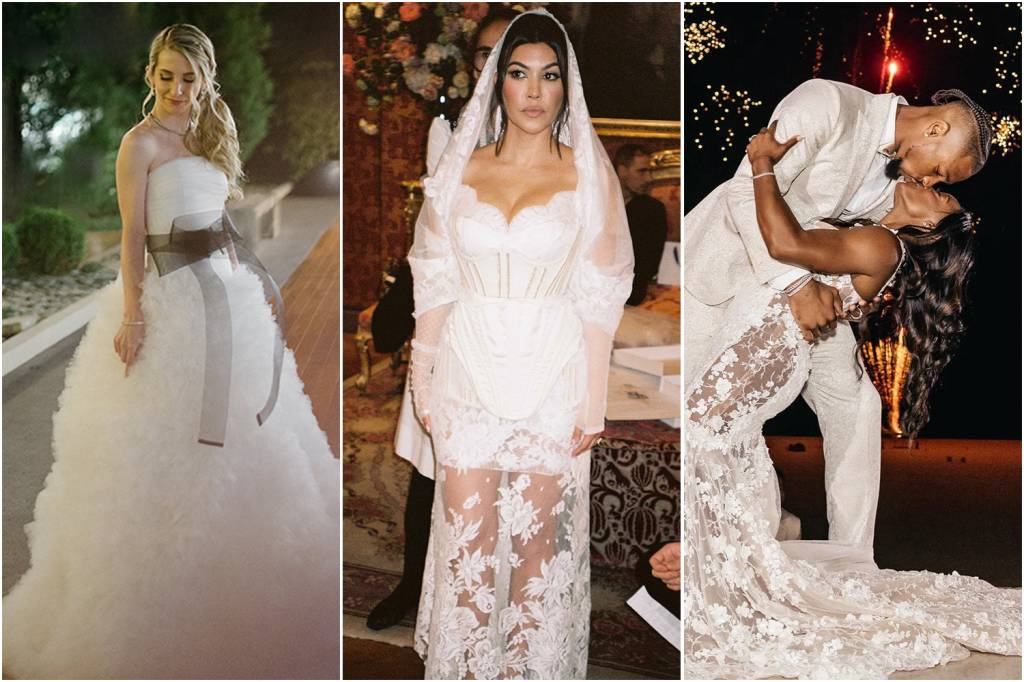 VESTIDO-Lethicia-Bronstein-MENOR CONTRASTE - 8 ou 80: princesa moderna da estilista Lethicia Bronstein (à esq.) se contrapõe ao estilo mais sexy da socialite Kourtney Kardashian e da ginasta Simone Biles (à dir.)