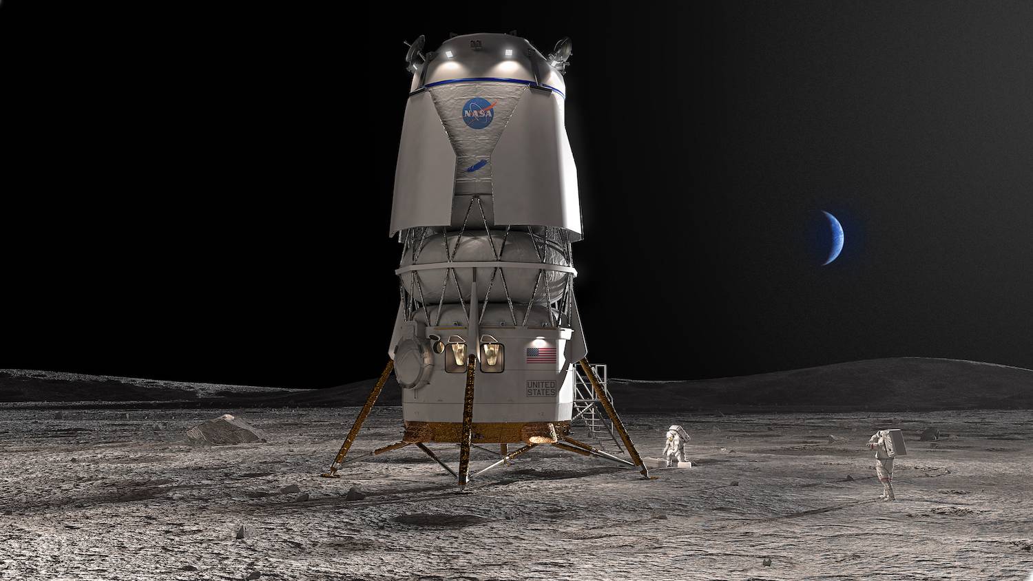 Nasa escolhe empresa de Jeff Bezos para fornecer módulo de pouso na Lua