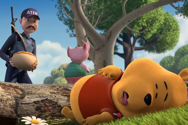 Um urso muito similar a Puff é atingido por tranquilizador em 'Bee Movie'