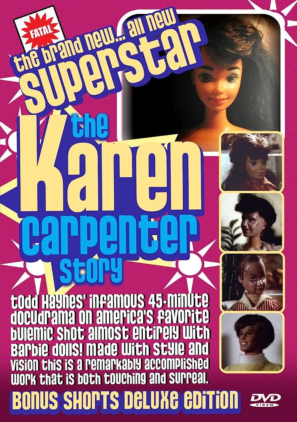 superstar karen carpenter Poster de 'Superstar: The Karen Carpenter Story', que usou Barbies genéricas para dramatizar a trágica história da popstar