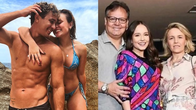 Larissa entre os pais